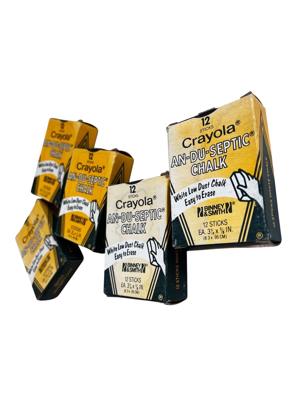 Vintage Crayola AN-DU-SEPTIC White Low Dust Chalk – (Binney & Smith) – Lot of 5